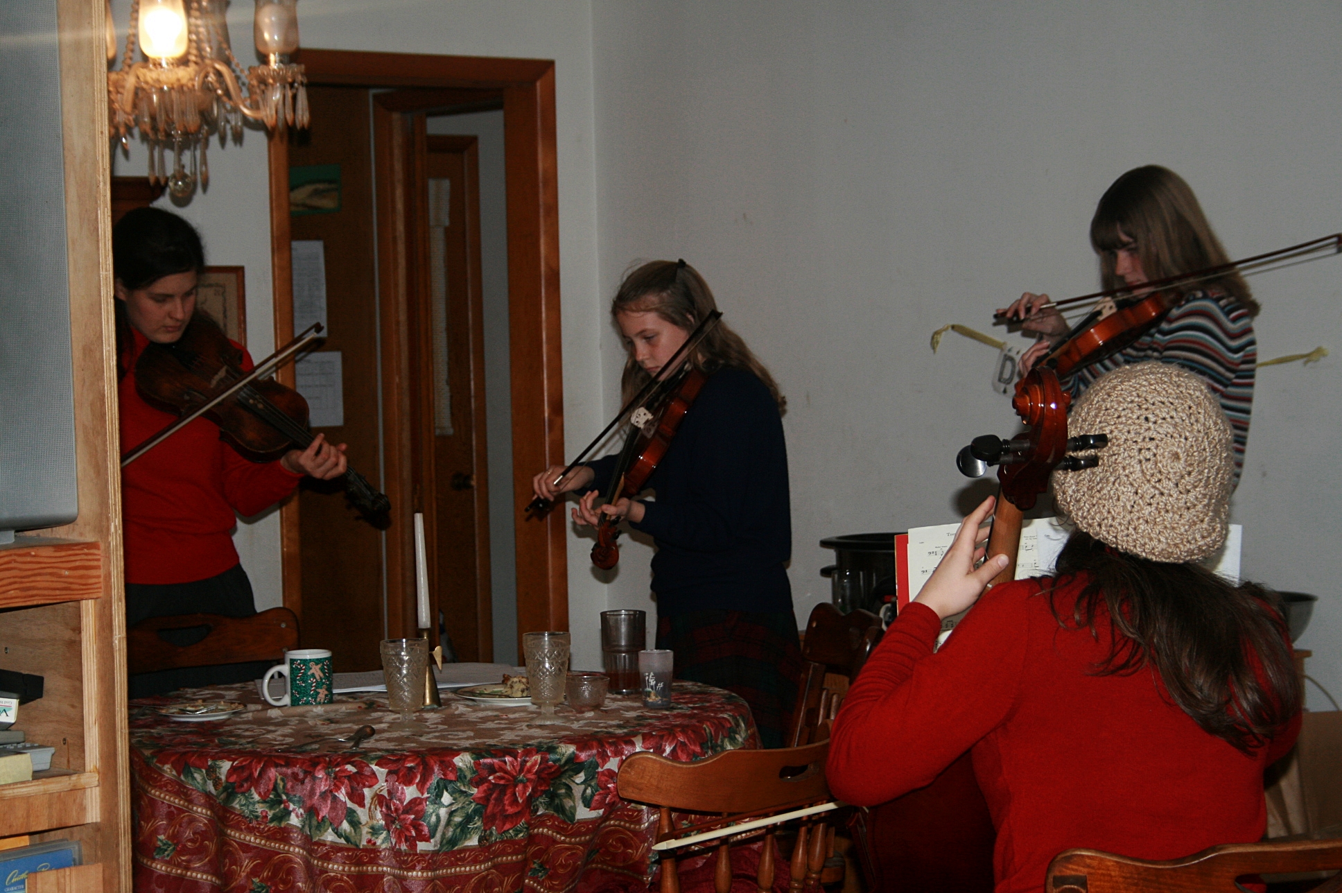 The girls played some music. 