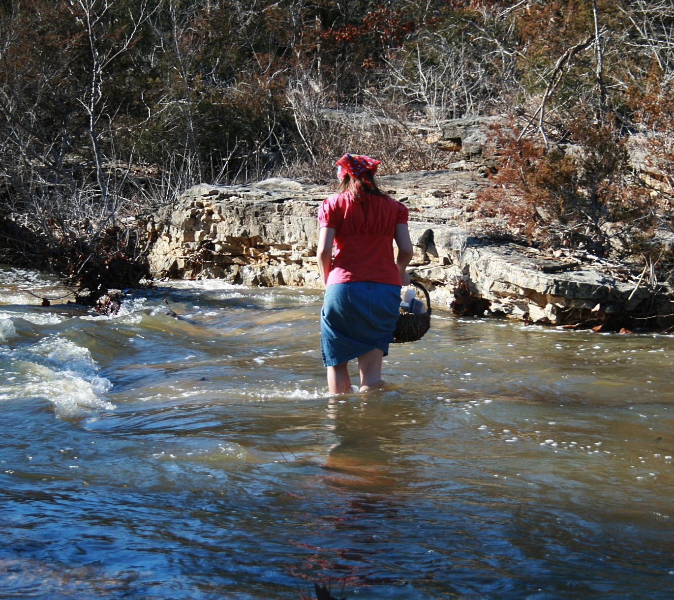 While most of us waded across the creek, 