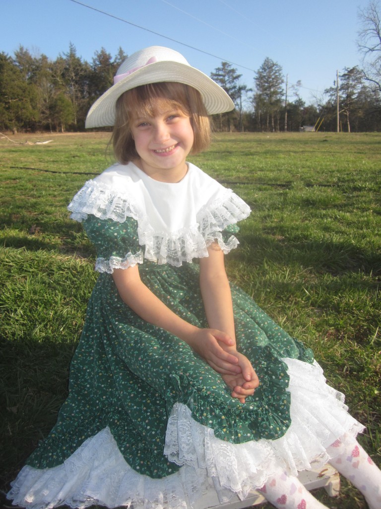 Emma Jane  in her pretty Resurrection Sunday dress. 