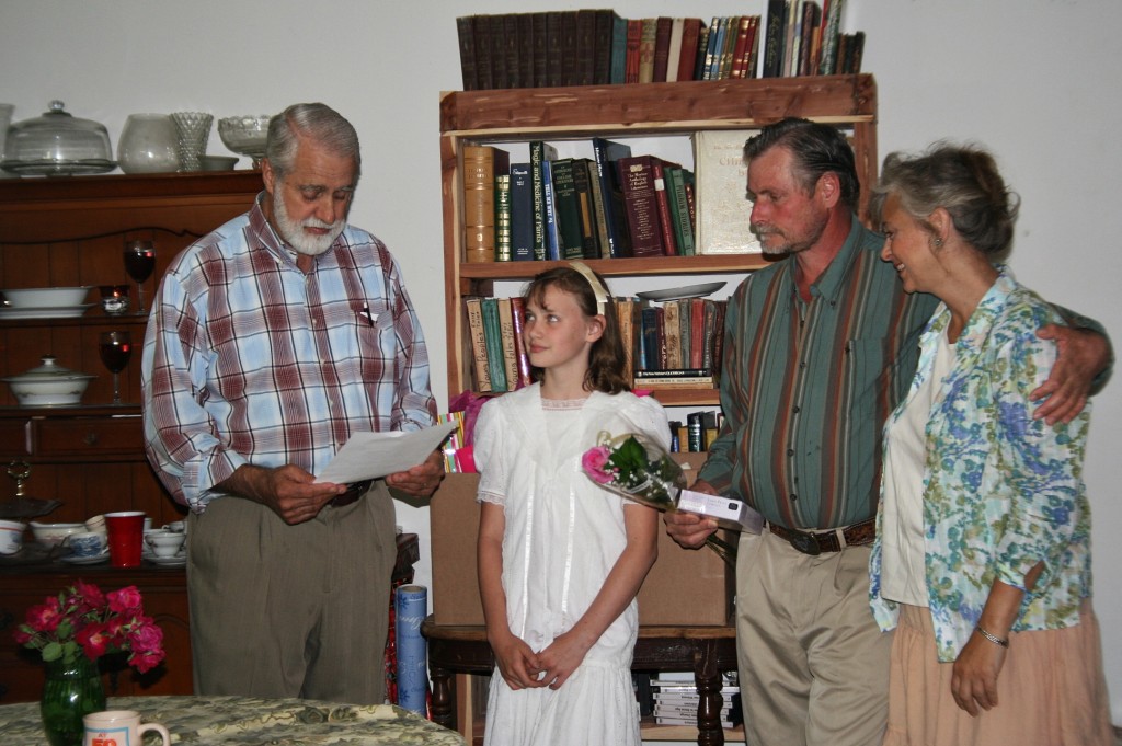 We had Rose's 12th birthday ceremony one night. 