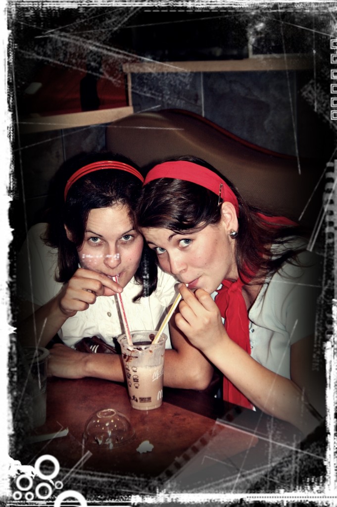 Cuties sipping a shake! 