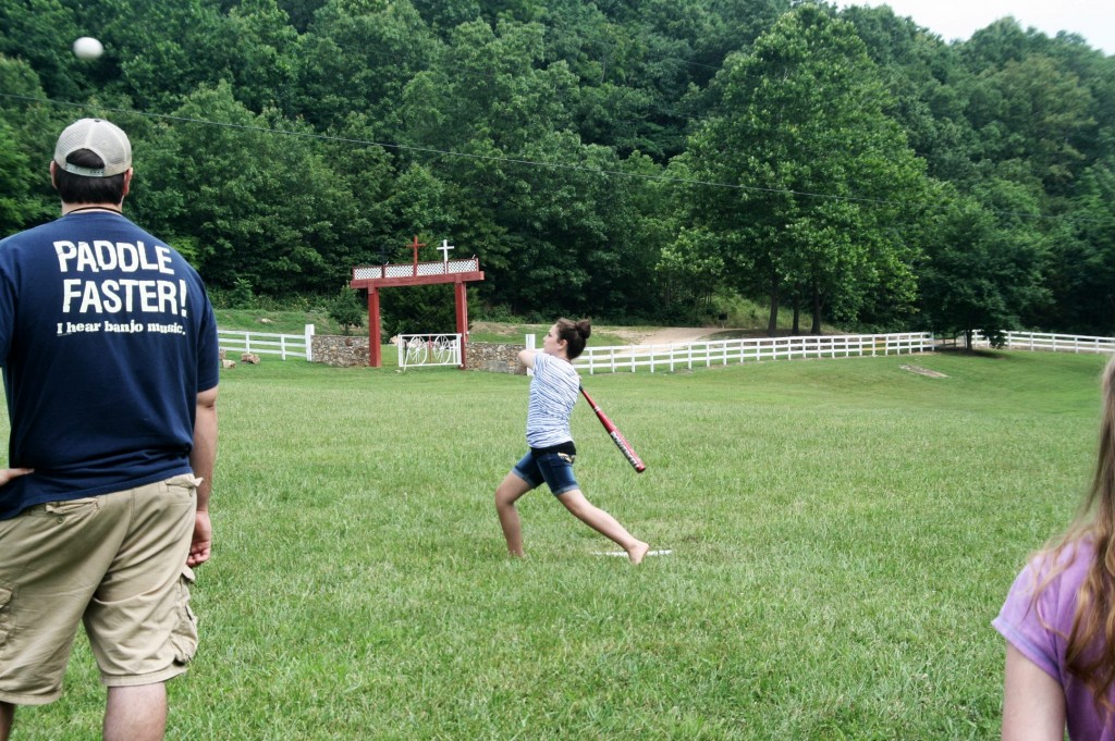 Livy batting at Cabbage Ball! 