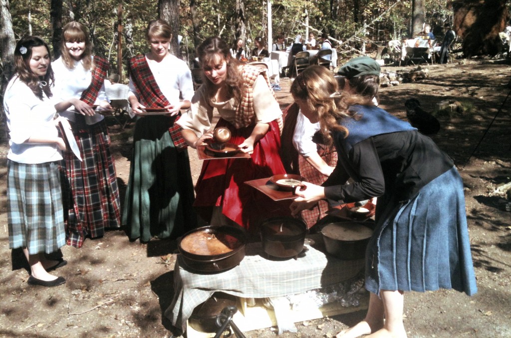 Dishing ourselves some delicious soup! 