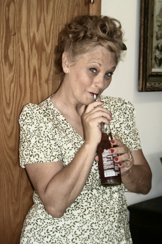 Mama trying out the Kombucha! 